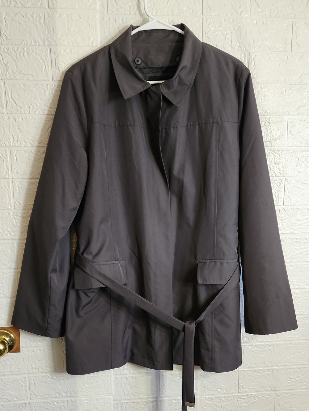 Express Women's Dark Gray Belted Trench Coat W/Removable Lining